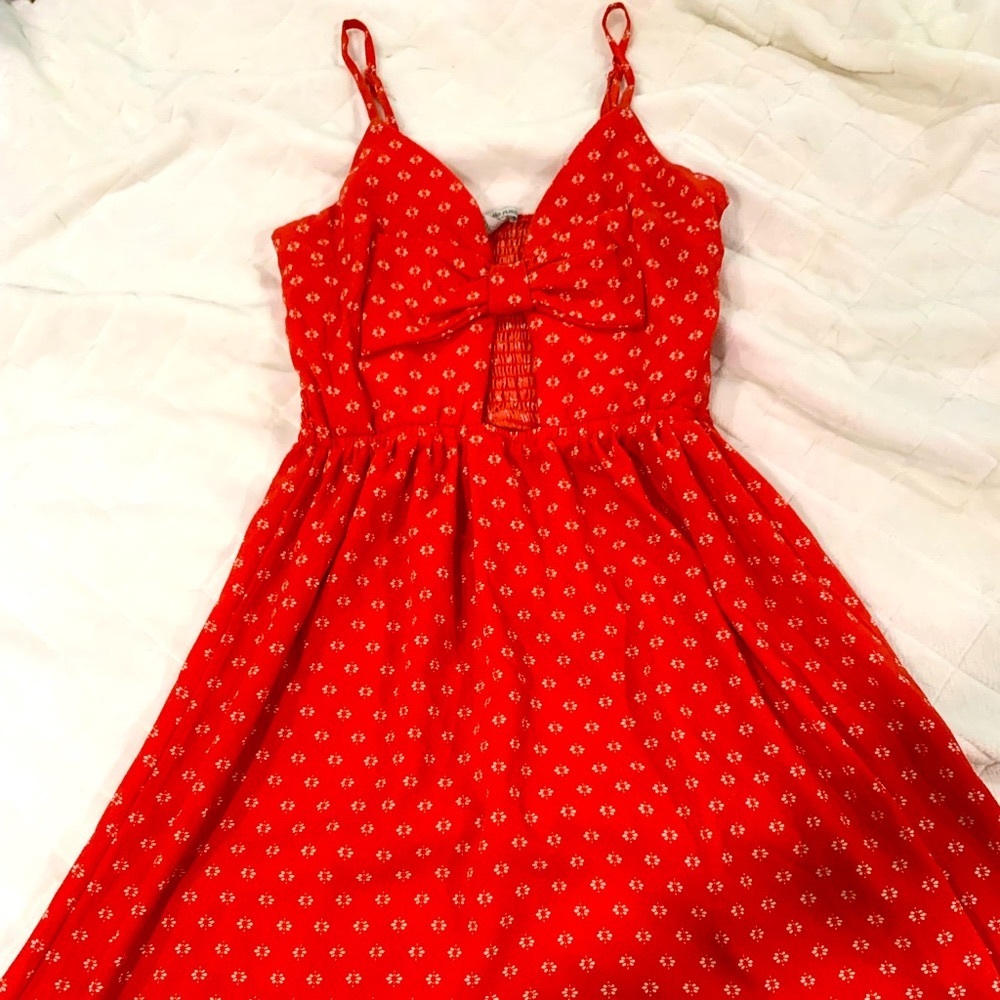 Red Floral Mini Dress 🍒